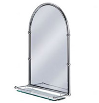 Arched Framed Mirror With Shelf
